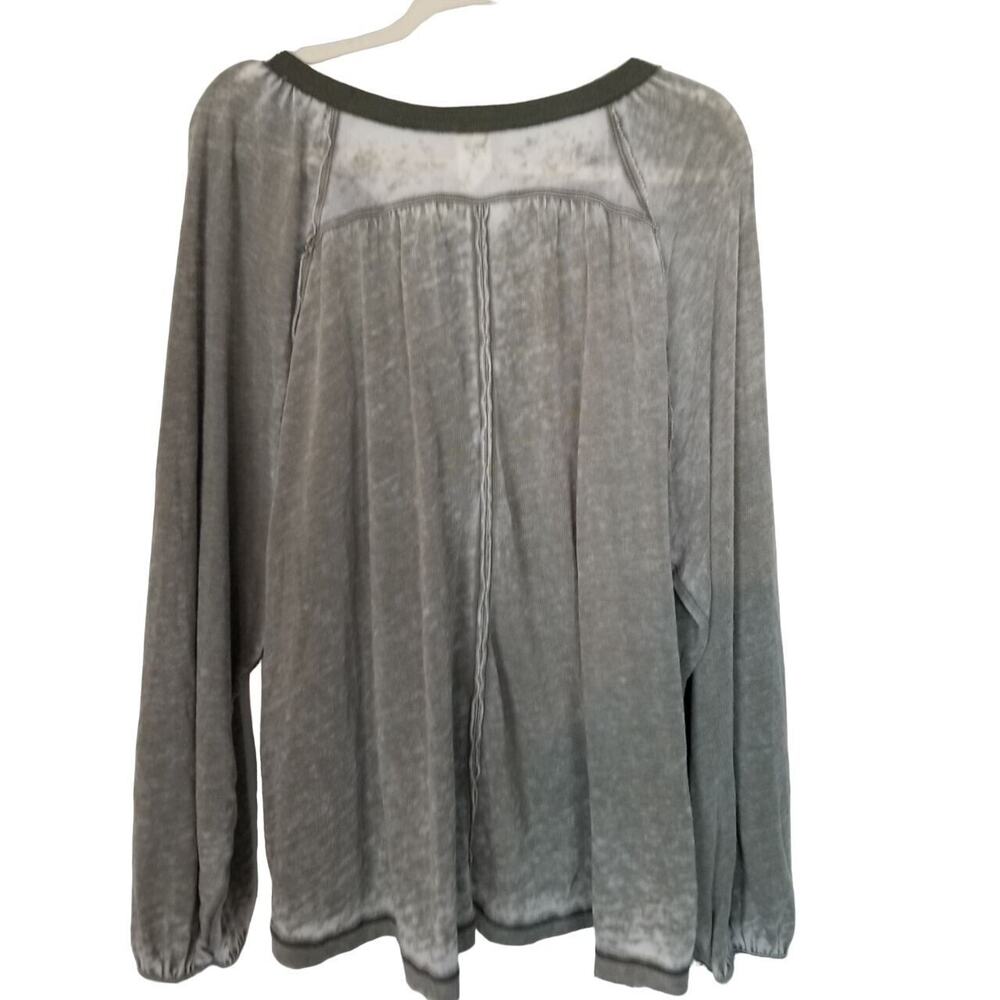 Free People Womens Acadia Burnout Henley Tunic Size M Oversized Boho Slouchy - Picture 8 of 8